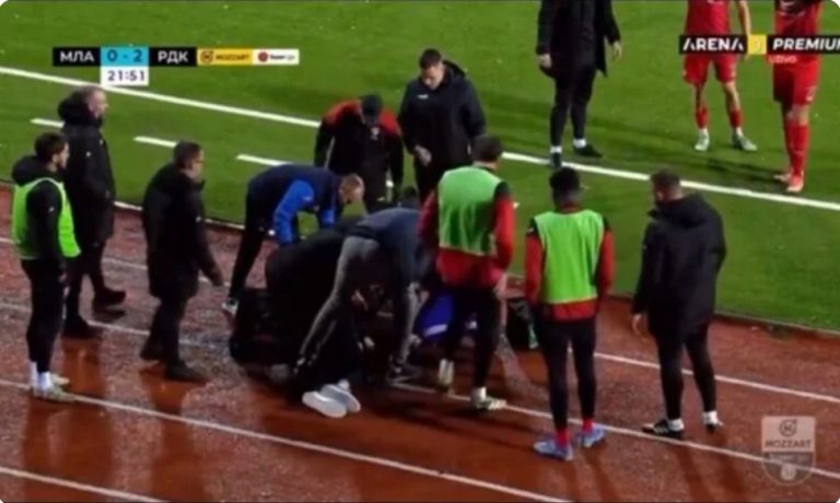 Watch the moment of the fall and d,eath of Serbian coach Zizovic, the reaction of the match referee, and the players’ collapse on the field!