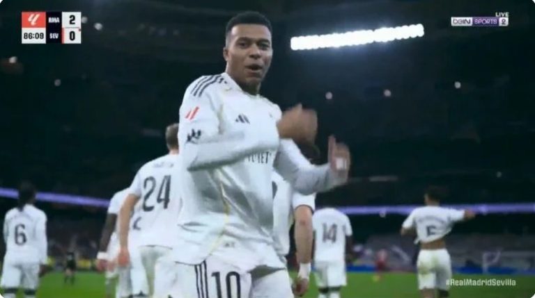 Watch the historic moment from Mbappé after equaling Cristiano Ronaldo’s record with Real Madrid in a single year!