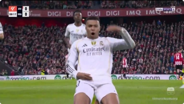 Watch Mbappé’s legendary and insane goal against Athletic Bilbao in La Liga today, and the reaction and shock of all the fans and followers due to the incredible way in which Mbappé scored this illogical goal!