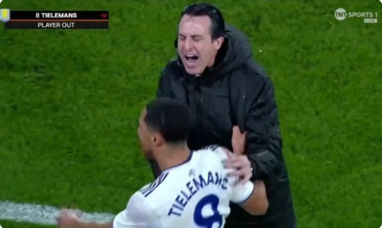 The bizarre and astonishing moment that has become the talk of the entire world, due to the disaster that occurred between Aston Villa coach Unai Emery and his player Tielemans!