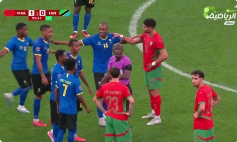 The moment that shook the Africa Cup of Nations and became the talk of the hour across the entire African continent because of what happened in the final seconds of the Morocco vs. Tanzania match!!