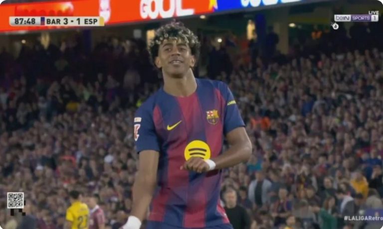 Watch Lamine Yamal’s incredible goal against Espanyol in the derby, and look at the strange and disastrous way the goalkeeper tried to clear the danger from his team’s goal against Lamine!!