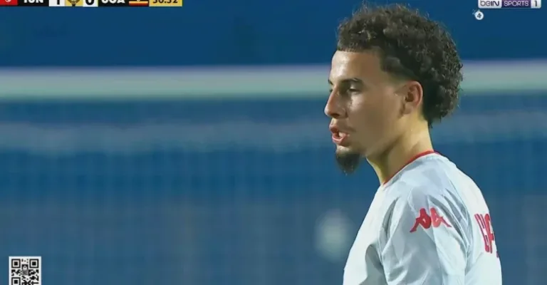 The Unlucky Tunisian Ismaël Gharbi Faces a Shocking and Crazy Scenario While Taking an Insane Direct Free Kick Against Uganda in the Africa Cup of Nations Qualifiers Today.