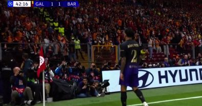 Watch Cancelo’s legendary, mind-blowing goal against Galatasaray that shook the entire stadium.. an impossible angle and unprecedented madness in the Barcelona stands!